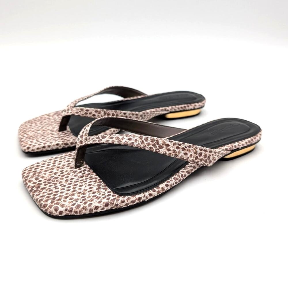 Open Edit Slip-On Thong Flat Sandals Women's Brown/Beige Size US5.5M EU36